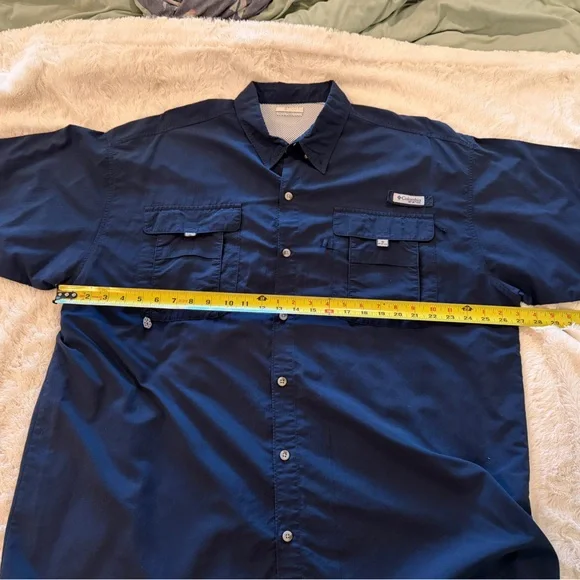 Columbia PFG Bahama II Navy Blue Fishing Shirt XXL - Picture 2 of 8